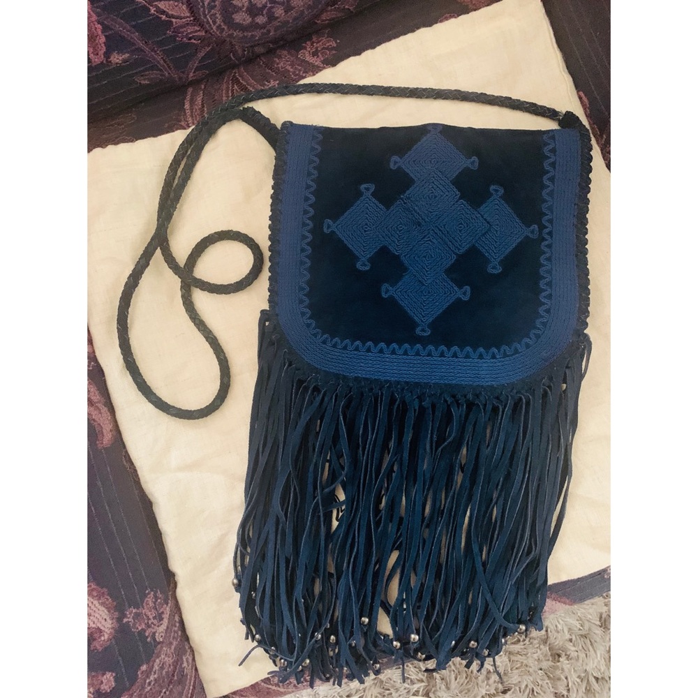 Navy Blue Suede Simone Camille Bag
